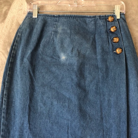 Vintage Scott Taylor Denim Pencil Skirt Size 8 Feminine Retro Western Country - Picture 4 of 15